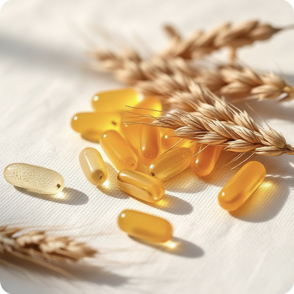 Capsules oméga et épis de blé Image